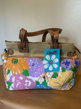 NWT Rossetti Women’s Floral Canvas  "Aloha" Spring Print Tote or Shoulder Bag